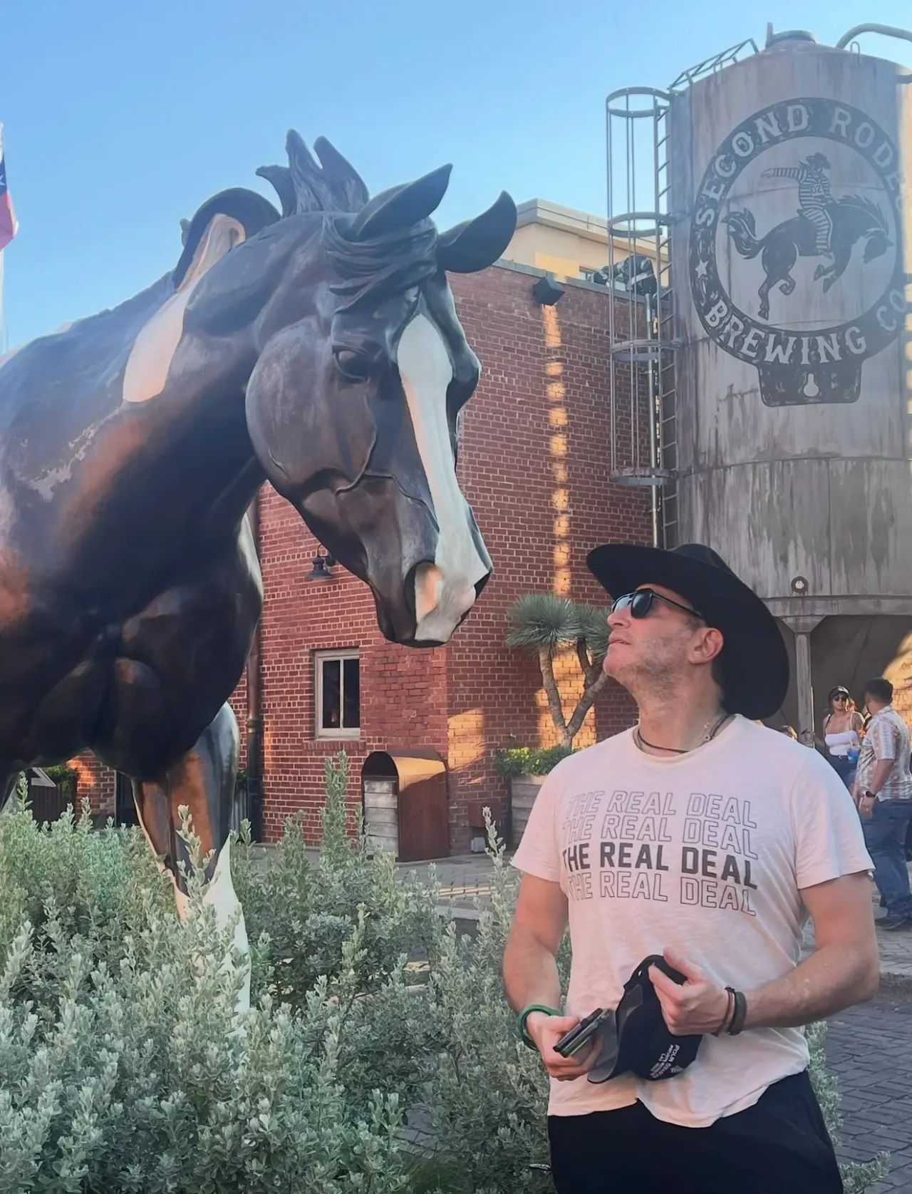 With a horse