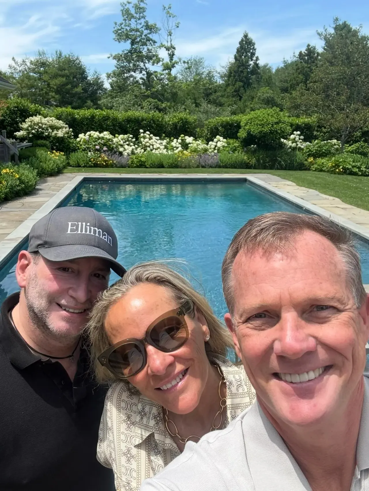 By the pool with friends