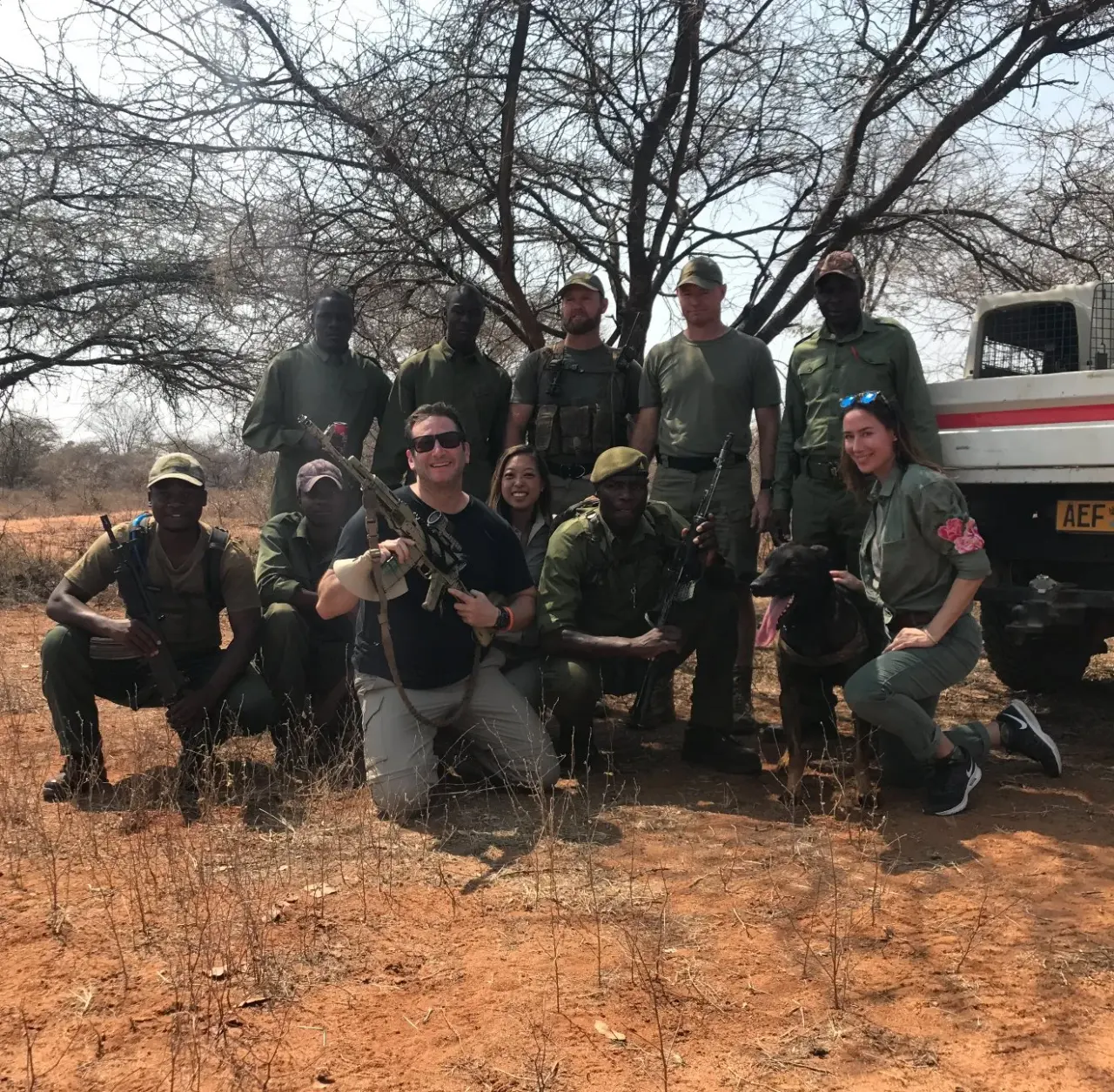 With a ranger unit on safari