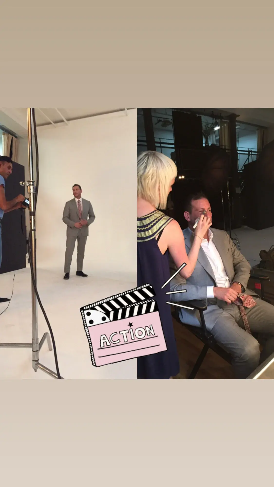 On set for a photo shoot