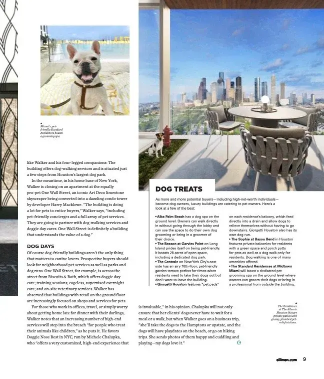 “Must Love Dogs”, page two: the buildings catering to dog owners, and a list of their amenities